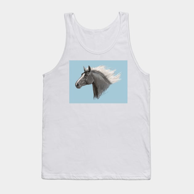 Silver Black Horse Tank Top by KJL90